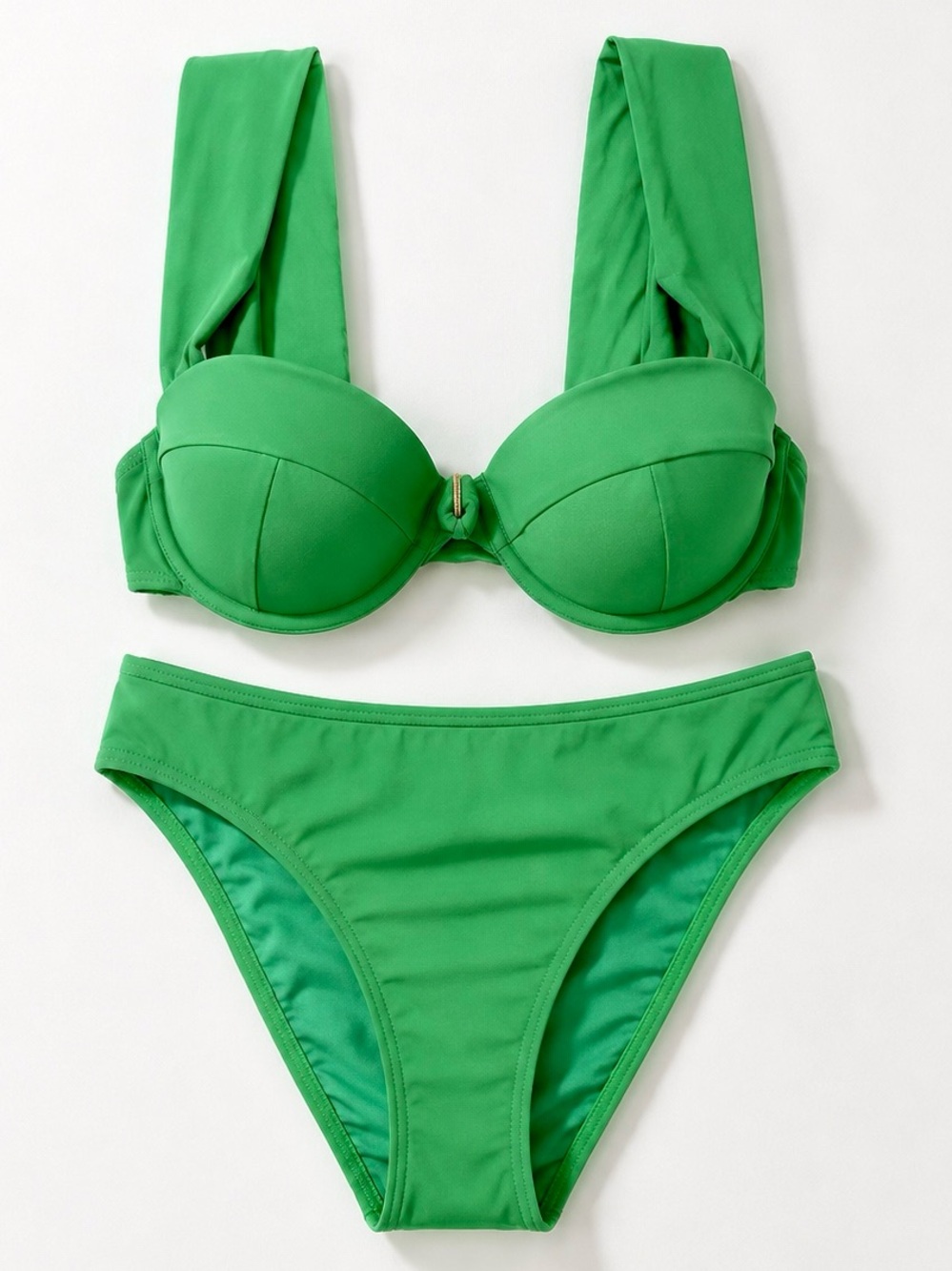 ♠️ Kate Spade Green Shirred Underwire Bikini  Size S  NWT